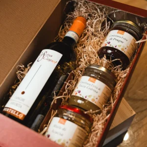 Box / Cassetta Pensiero con 1 bottiglia + 3 prodotti in vasetto